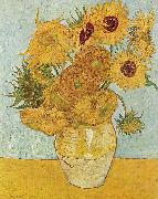 Vincent Van Gogh Vase with Twelve Sunflowers, August Sweden oil painting reproduction